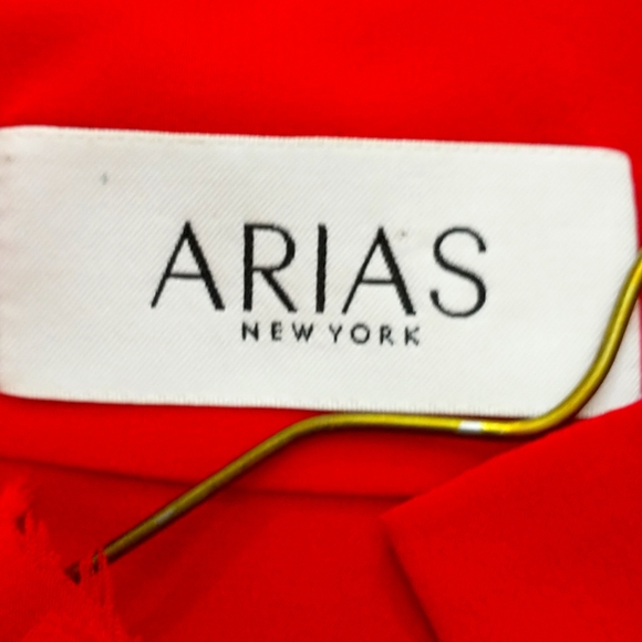 Arias 100%silk red blouse size small - Picture 2 of 12
